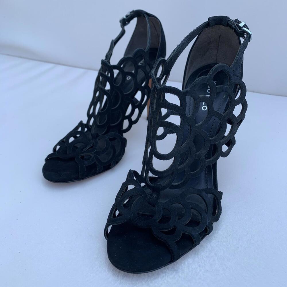 Klub Nico Black Lace Up Open Toe Sandals Womens Size 8 M - Picture 5 of 9